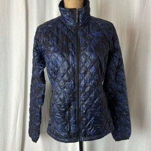 The North Face Women’s Small Black Purple Floral Packable Puffer Jacket Coat